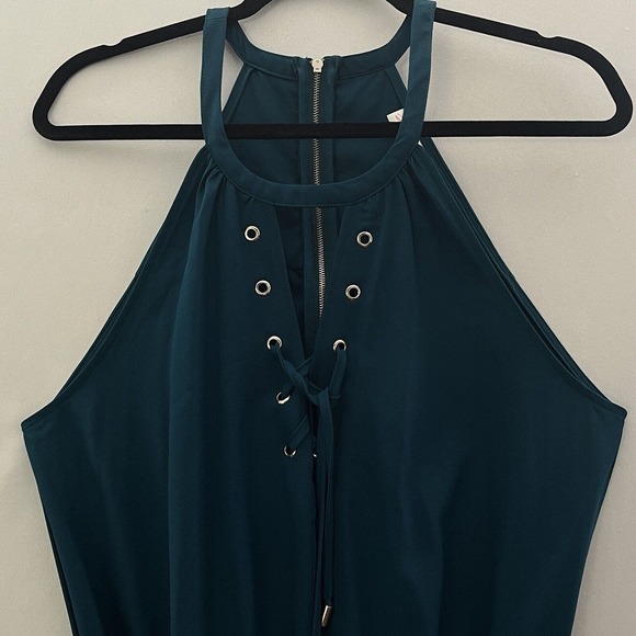 Marilyn Monroe Size Extra Large Women’s Jumpsuit Halter Lace Up Belted Pockets - Picture 2 of 16